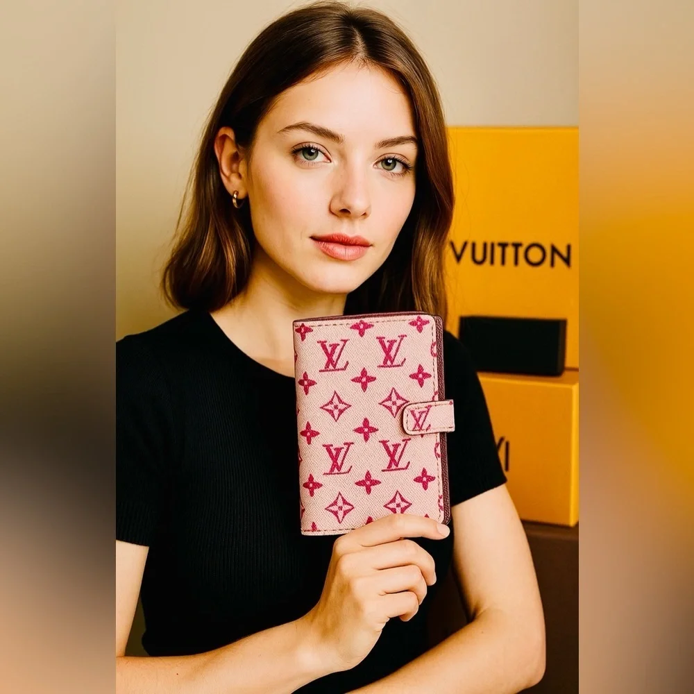 LOUIS VUITTON Cherry Authentic Monogram Mini Agenda Cerise W/Box & Dust Bag